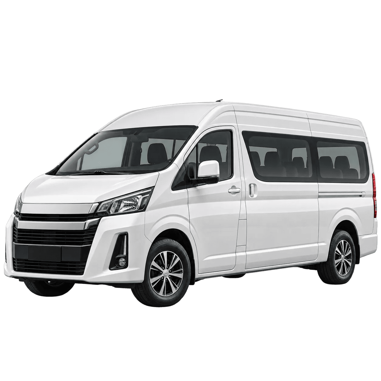 Toyota Hiace putih untuk sewa kendaraan komersil di Yogyakarta